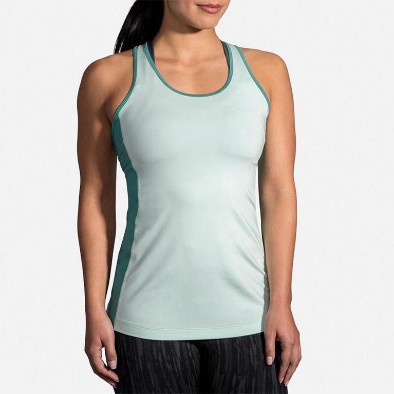 Brooks Womens Pick-Up Running Tank Top - Green (765310-PHV)